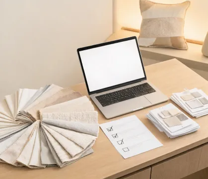 Customer care desk with bedding notes