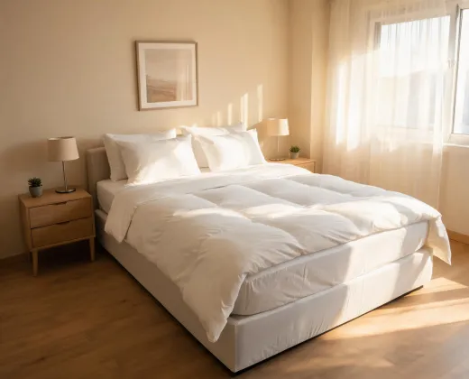 Short-term rental bedroom setup